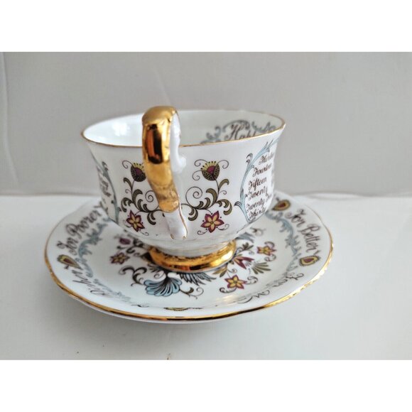 Paragon Warranted Wedding Anniversary Teacup and Saucer For Better, For Worse - Picture 5 of 13